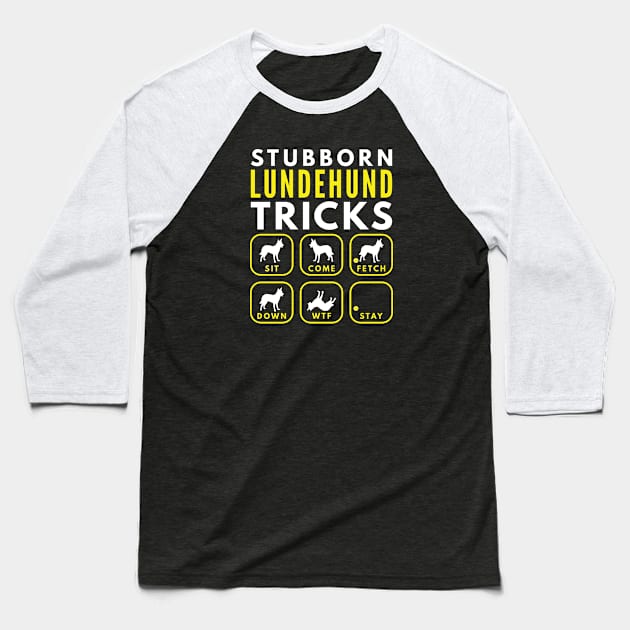 Stubborn Lundehund Tricks - Dog Training Baseball T-Shirt by DoggyStyles